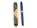 Rounded Mezuzah Case with Gleaming Jerusalem Images - Brown