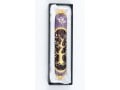 Rounded Mezuzah Case with Gleaming Tree of Life - Purple and Gold