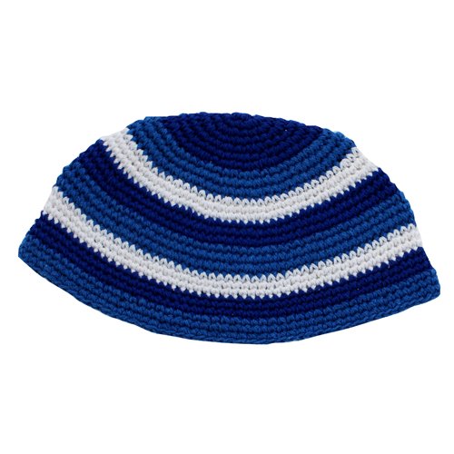 Royal Blue and White Frik Kippah