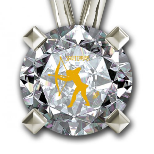 Sagittarius Zodiac Pendant by Nano Jewelry- Silver