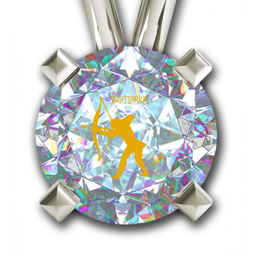 Sagittarius Zodiac Pendant by Nano Jewelry- Silver