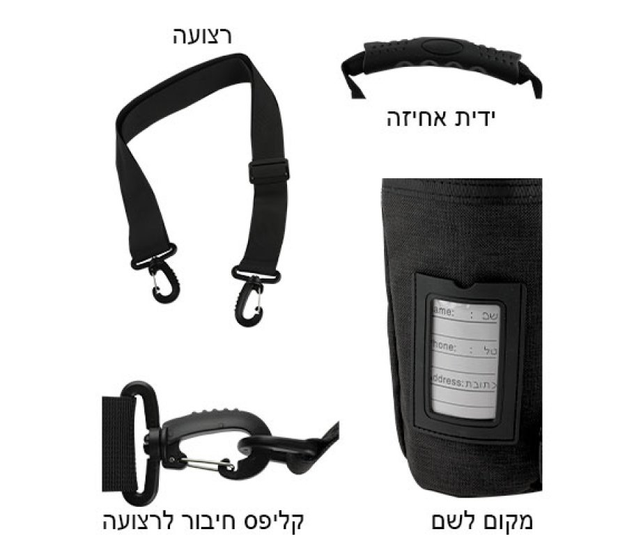 Set, Insulated Tefillin Holder and Weatherproof Tallit Bag - Dark Blue