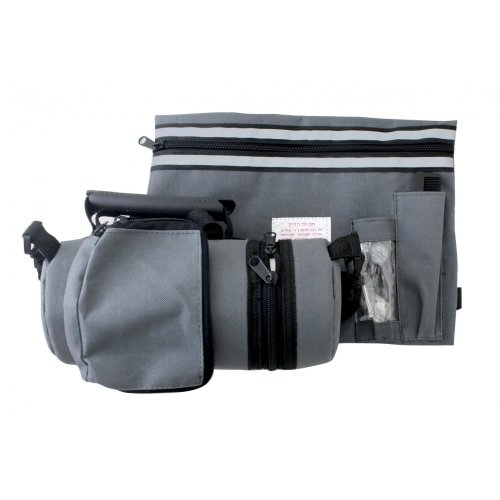Set, Insulated Tefillin Holder and Weatherproof Tallit Bag - Gray