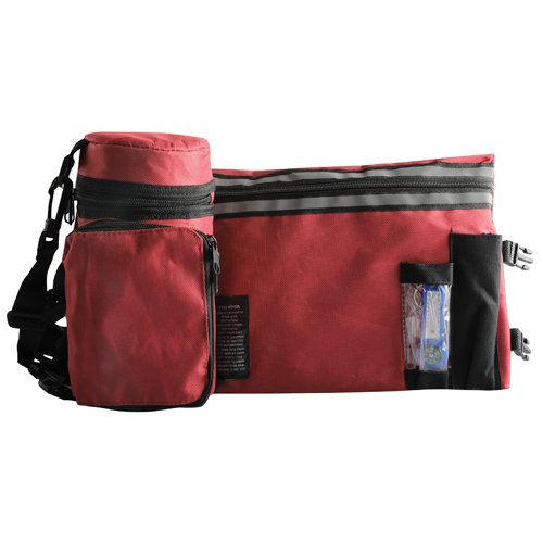 Set, Insulated Tefillin Holder and Weatherproof Tallit Bag - Red Maroon