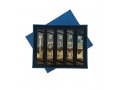 Set of 5 Mezuzah Cases with Decorative Judaica Motifs, Black & Gold - 4
