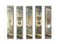 Set of 5 Mezuzah Cases with Decorative Judaica Motifs, Brass - 4