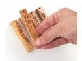 Set of Five Olive Wood Mezuzah Cases with Judaic Symbols - 3.5