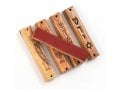 Set of Five Olive Wood Mezuzah Cases with Judaic Symbols - 3.5