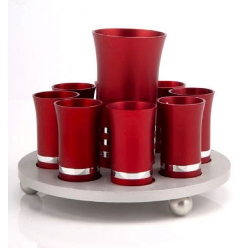 Set of Kiddush Cups by Agayof - Ravishing Red