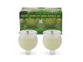 Set of Two Pre-Filled Plastic Shabbat Candles with Solid Olive Oil Gel