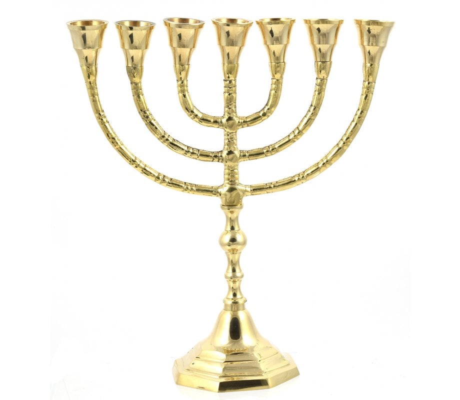 Vintage Brass Large Seven Branch Menorah | Jewish Menorah Candle