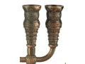 Seven Branch Menorah with Jerusalem Images, Bronze  Option 5.3