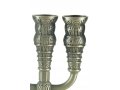 Seven Branch Menorah with Jerusalem Images, Pewter - Option 5.3