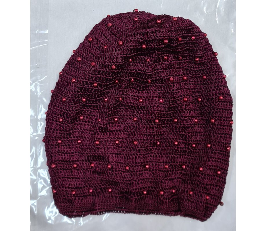 Short Length Woman’s Lined Snood – Small Crocheted Stitch with Beading