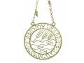 Shraga Landesman Brass Wall Hanging Fish and Wheat - Prayer of Faith