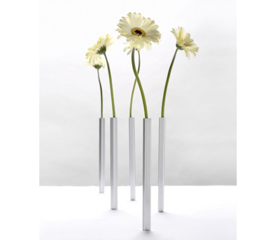 Silver Aluminum Magnetic Vase