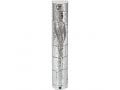 Silver Color Plastic Mezuzah Case with Western Wall Design and Silver Shin