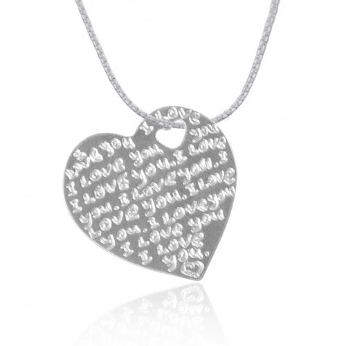 Silver English-Hebrew I Love You Pendant by Golan Studio