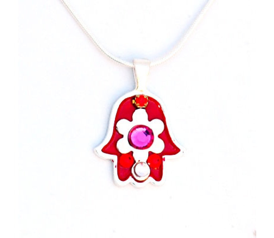 Silver Hamsa Necklace by Ester Shahaf