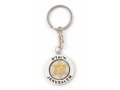 Silver Key Chain with Swivel Center - Gold Menorah and Star of David