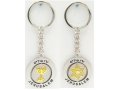 Silver Key Chain with Swivel Center - Gold Menorah and Star of David