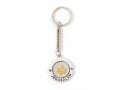 Silver Key Chain with Swivel Center - Gold Peace Dove and Menorah