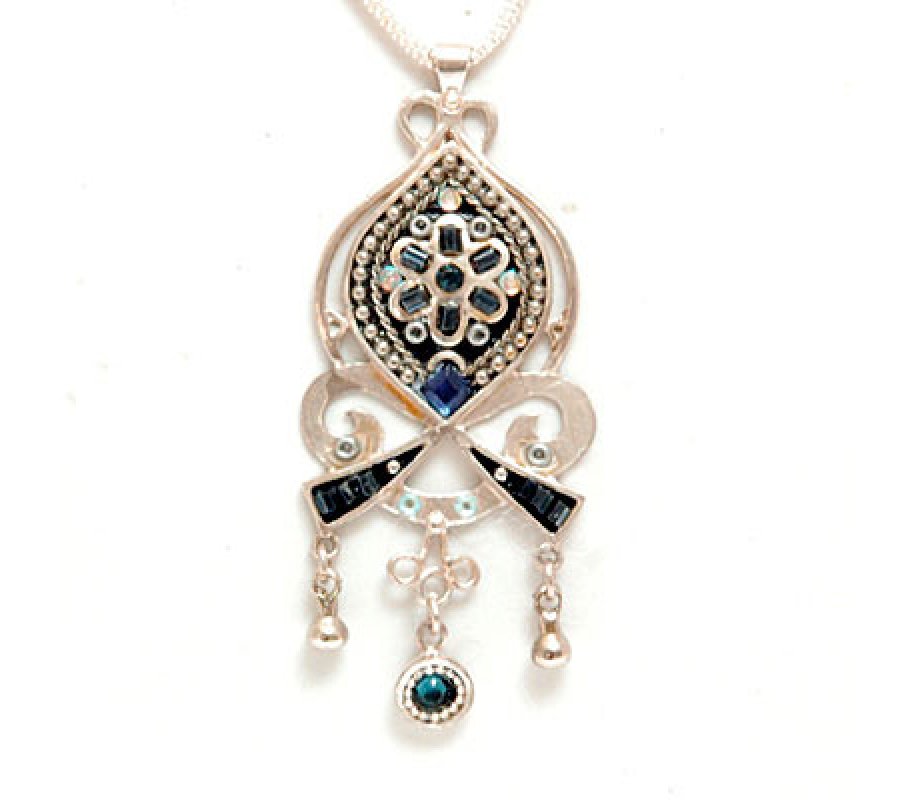 Silver Pendant in Black by Ester Shahaf