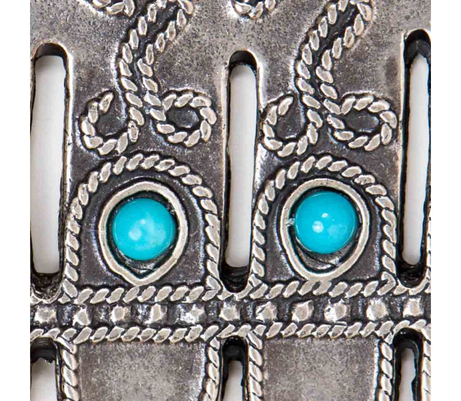 Silver Plated Ancient Wall Hamsa with Colorful Beads - Israel Museum Replica
