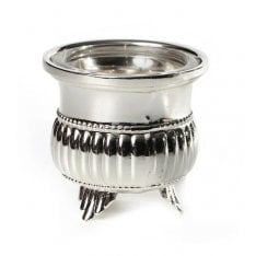 Silver Plated ELGANT SALT DISH with a Small Glass Bowl