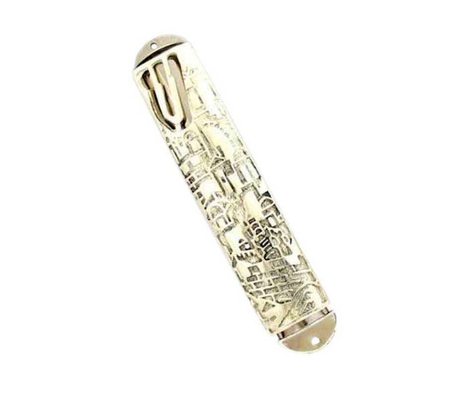 Silver Plated Jerusalem Mezuzah