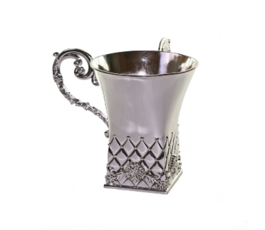 Silver Plated Square Netilat Yadayim Wash Cup