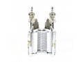 Silver Plated with Gold Accents Cylinder Torah Case with Scroll Replica - Large