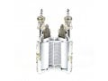 Silver Plated with Gold Accents Cylinder Torah Case with Scroll Replica - Large