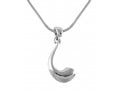 Silver Ram's Horn Shofar Necklace Pendant Rhodium Plated