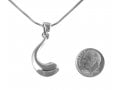 Silver Ram's Horn Shofar Necklace Pendant Rhodium Plated