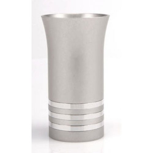 Silver Stripe Kiddush Cup by Agayof