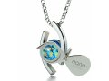 Silver Swarovski I Love You Eye Necklace by Nano