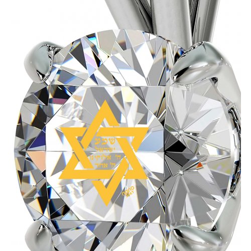 Silver Swarovski Shema Star Of David Necklace By Nano