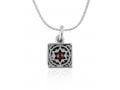 Silver Travelers Prayer Star of David Pendant by Golan Studio