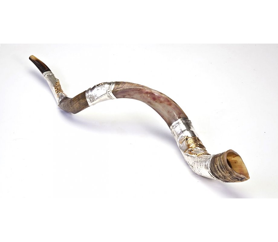 Silver Yemenite Shofar - Temple in Jerusalem