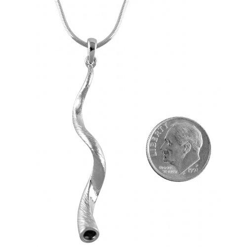 Silver Yemenite Shofar Necklace Pendant Rhodium Plated