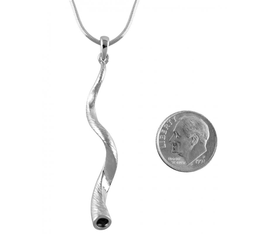 Silver Yemenite Shofar Necklace Pendant Rhodium Plated