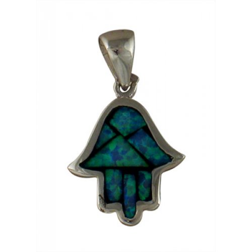 Silver and Opal Hamsa Pendant