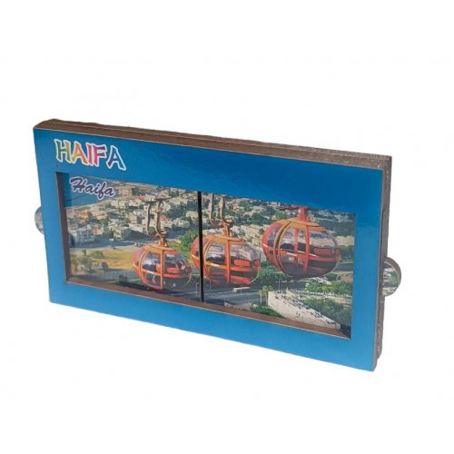 Slide-Open Wood Magnet - Haifa Scenes