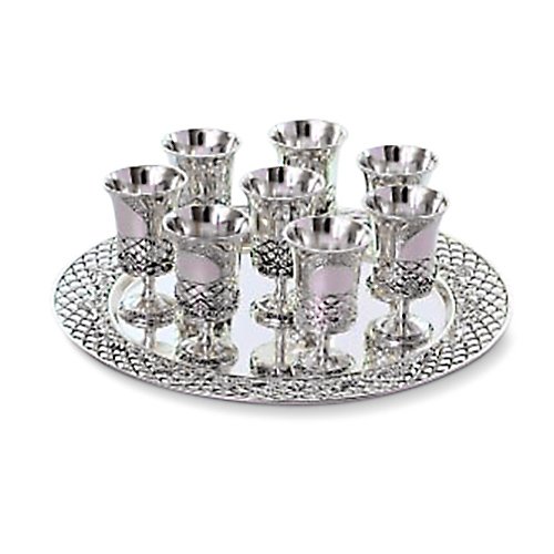 Small Kiddush Cup Set and Tray