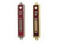 Small Metal and Enamel Mezuzah Case - Star of David and Torah Scroll