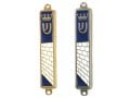 Small Mezuzah Case, Crown and Kotel Western Wall Design - Gold or Silver Frame