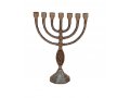 Small Seven Branch Menorah, Fish Design Brass Antique Finish - 8