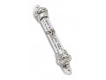 Small Silver-colored Mezuzah Case with Shema Prayer Words - Decorative Crowns