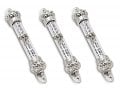 Small Silver-colored Mezuzah Case with Shema Prayer Words - Decorative Crowns